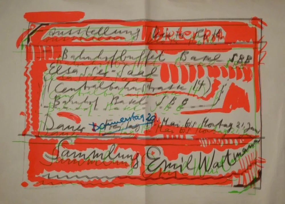 Zeefdruk Roth - „Ausstellung Dieter Roth / Bahnhofbuffet Basel SBB...