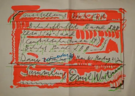 Zeefdruk Roth - „Ausstellung Dieter Roth / Bahnhofbuffet Basel SBB...