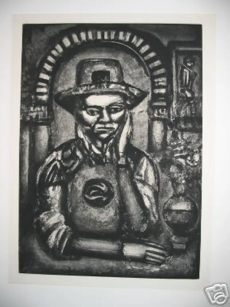 Aquatint Rouault - Chinois inventa, dit-on, la poudre a canon, nous en fit don.