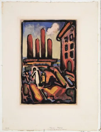 Aquatint Rouault - Christ au Faubourg