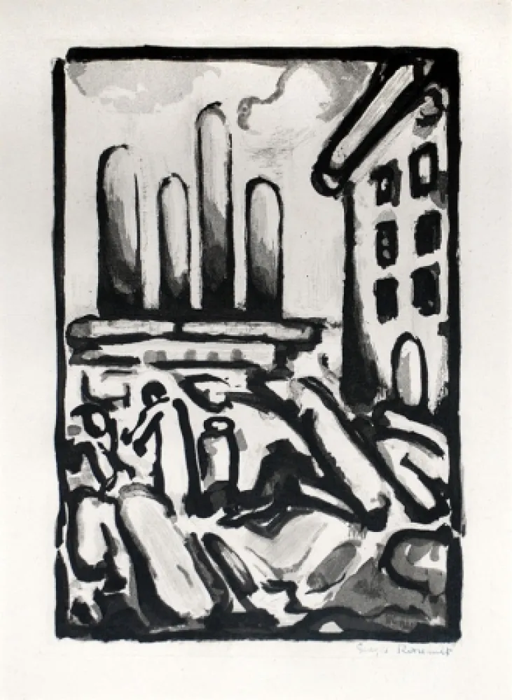 Ets En Aquatint Rouault - Christ au Faubourg (Christ in Faubourg) from Passion, 1935 
