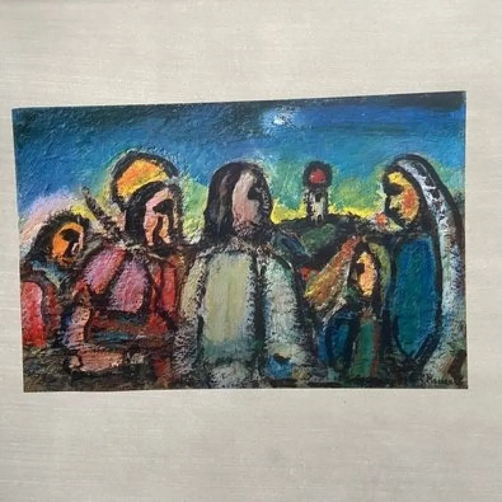 Heliogravure Rouault - Christ et disciples