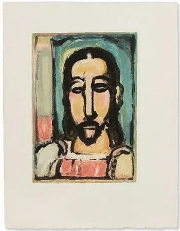 Ets En Aquatint Rouault - Christe de face