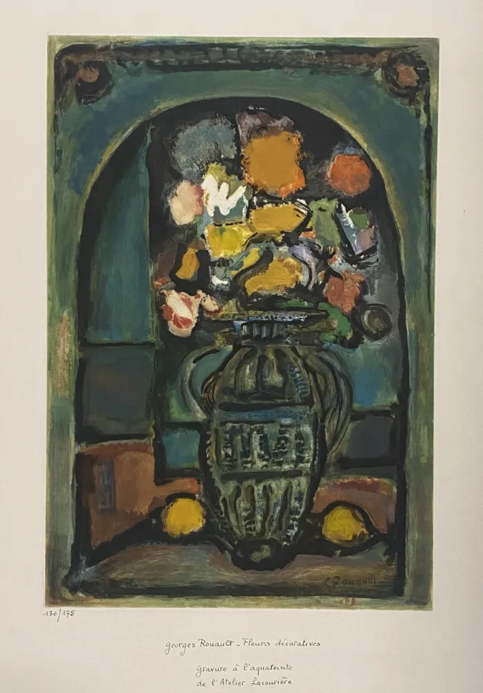 Ets En Aquatint Rouault - Fleurs Decoratives