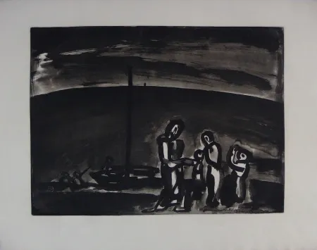 Ets En Aquatint Rouault - Sometimes the way is beautiful