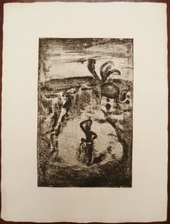 Houtsnede Rouault - Village en Jamaïque