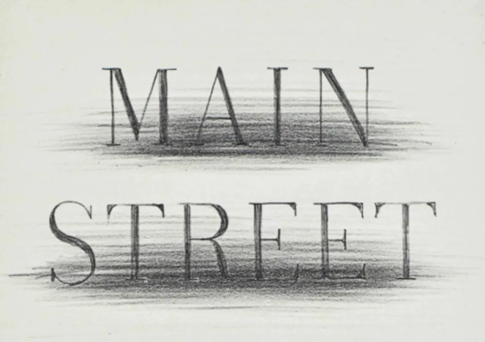 Lithografie Ruscha - Main Street
