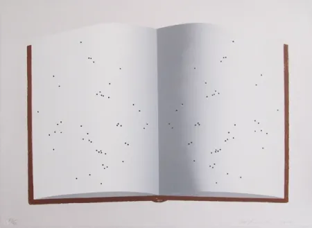 Lithografie Ruscha - Open Book With Wormholes