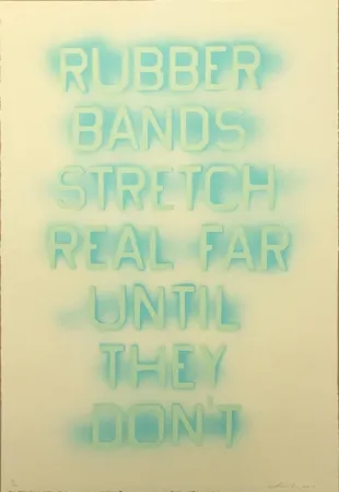Lithografie Ruscha - Rubber Bands (State II)