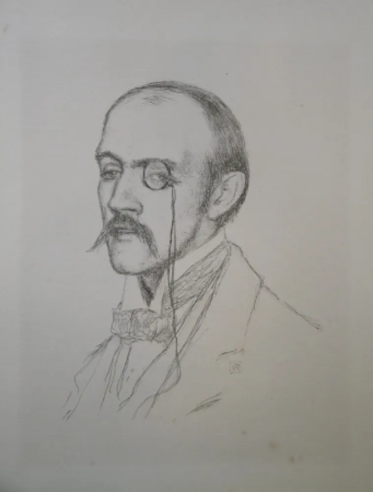 Lithografie Rysselberghe - Portrait “Henri de Regnier“