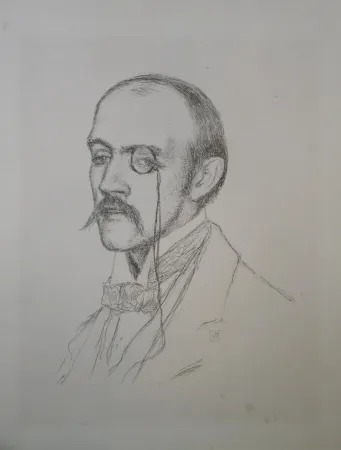 Lithografie Rysselberghe - Portrait “Henri de Regnier“