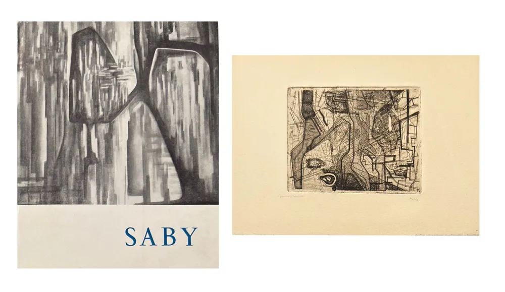Geïllustreerd Boek Saby - Catalogue avec gravure originale signée