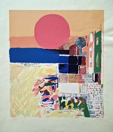 Lithografie Saetti - Sole rosso