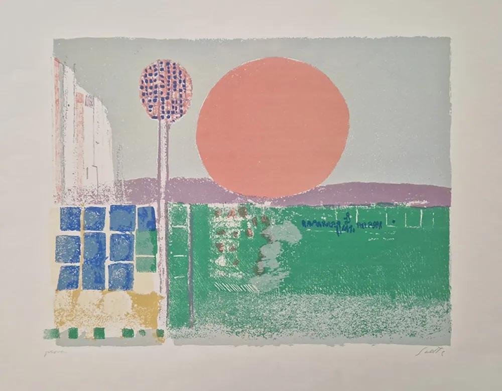 Lithografie Saetti - Tramonto a Venezia