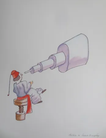 Lithografie Saint-Exupéry - L'astronome