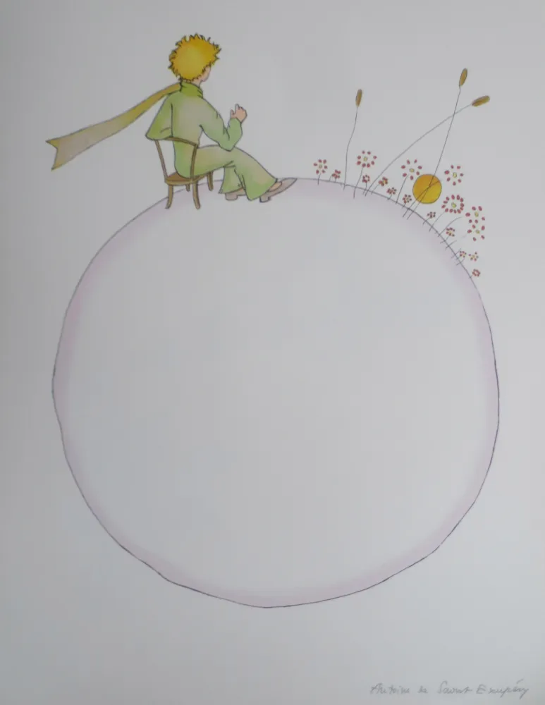 Lithografie Saint-Exupéry - Le coucher de soleil