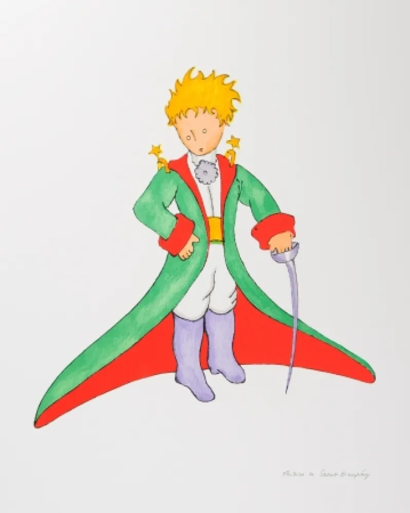 Lithografie Saint-Exupéry - Le Petit Prince en grand manteau