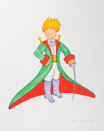 Lithografie Saint-Exupéry - Le Petit Prince en grand manteau