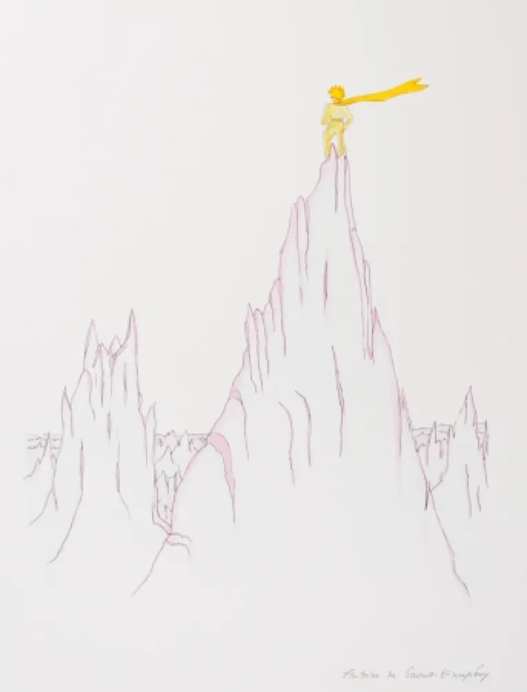 Lithografie Saint-Exupéry - Le Petit Prince sur les cimes