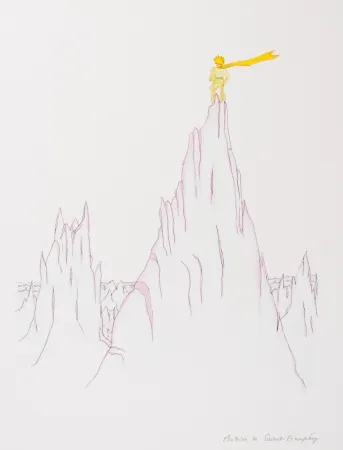 Lithografie Saint-Exupéry - Le Petit Prince sur les cimes