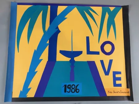 Lithografie Saint Laurent - LOVE 1986