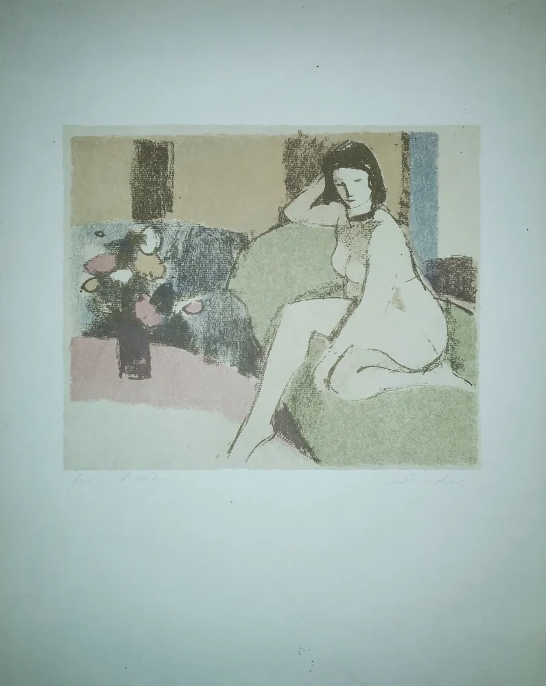 Lithografie Salvadori - Nudo sul divano