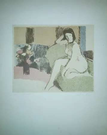 Lithografie Salvadori - Nudo sul divano