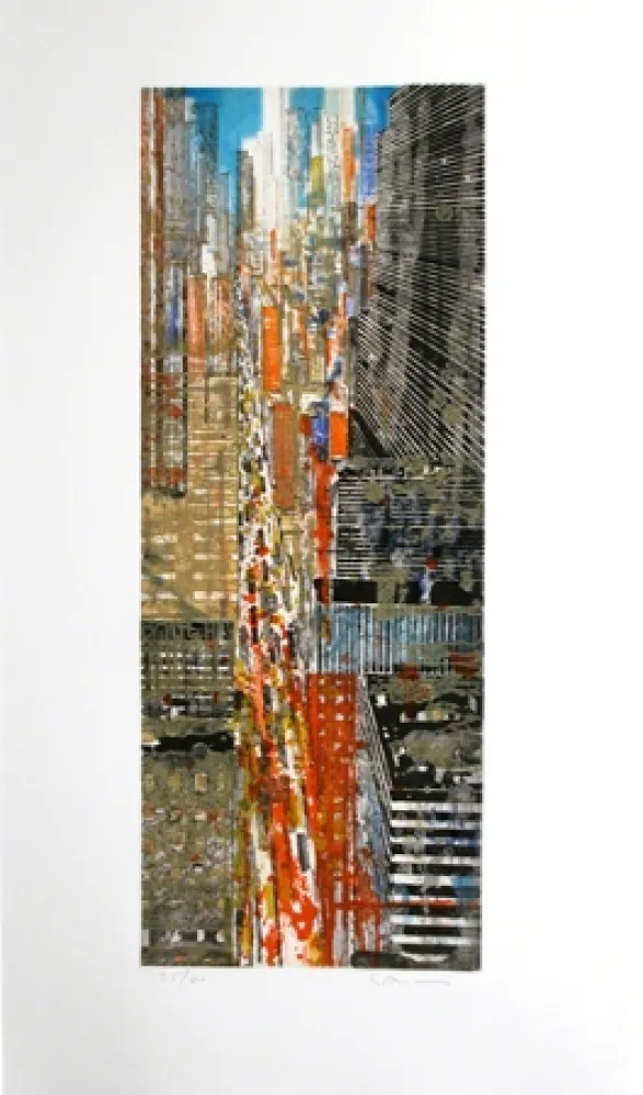 Ets En Aquatint Salzmann - New York 5ème Avenue.