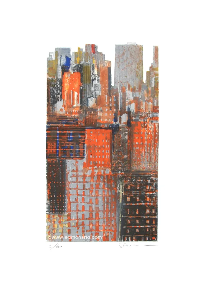 Ets En Aquatint Salzmann - New York Découpée