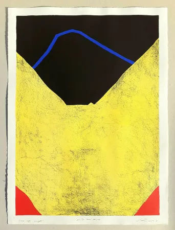 Lithografie Santomaso - Rosso agli angoli