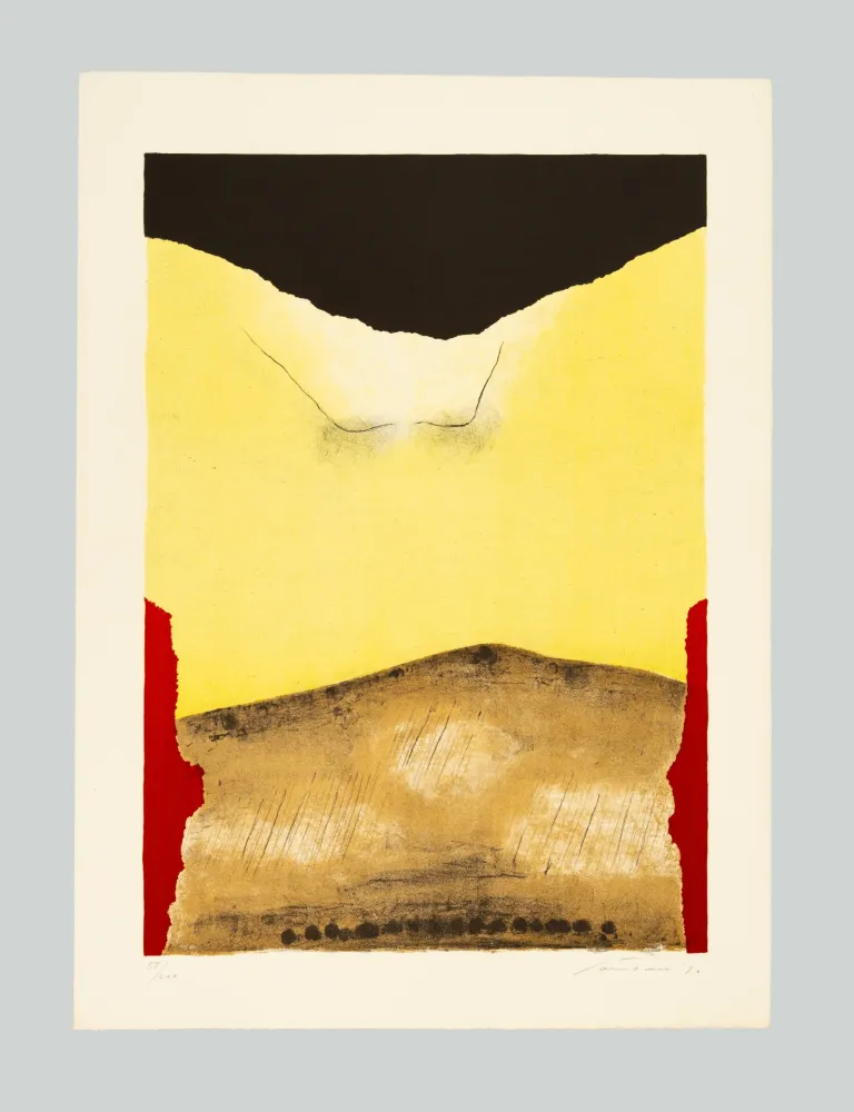 Lithografie Santomaso - Rosso agli angoli