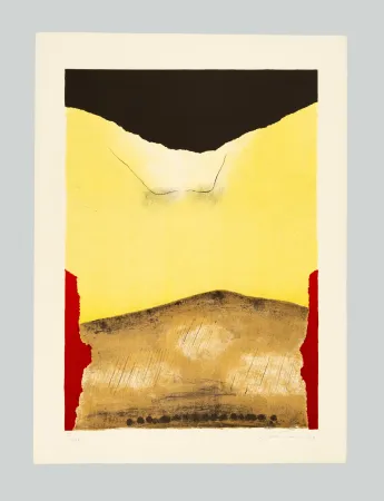 Lithografie Santomaso - Rosso agli angoli