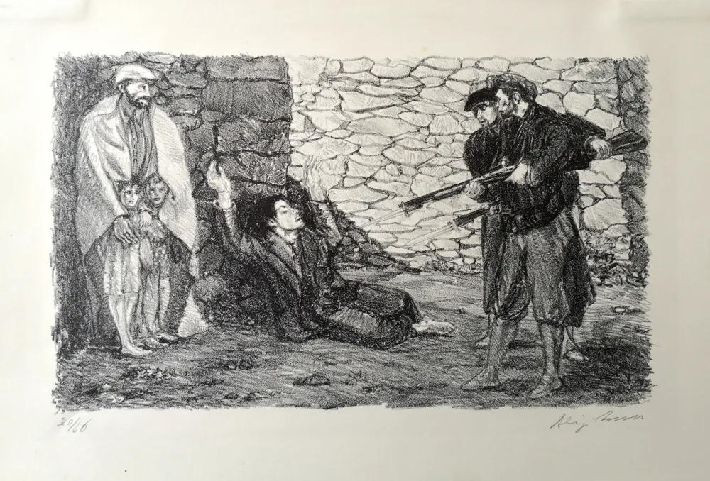 Lithografie Sassu - Fucilazione