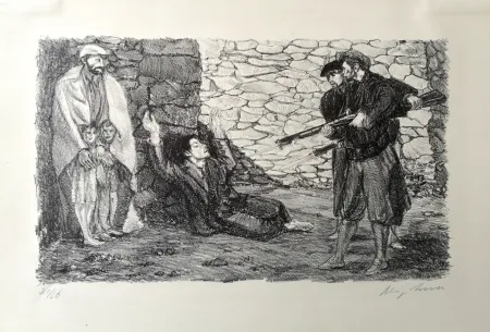 Lithografie Sassu - Fucilazione