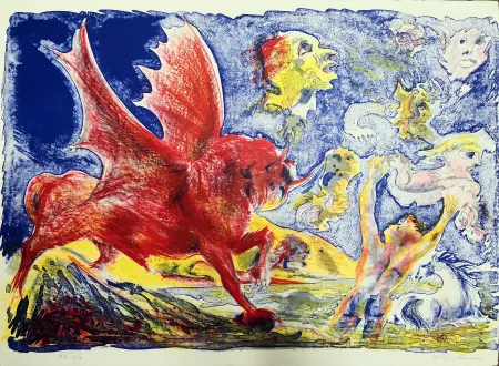 Lithografie Sassu - Le chimere