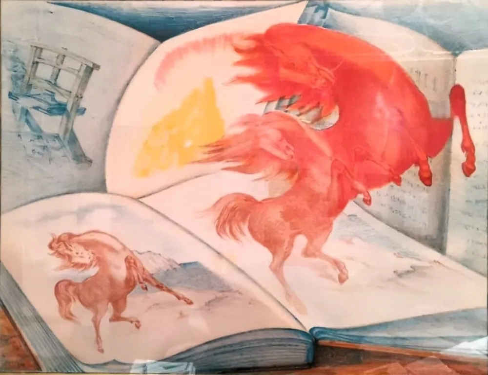 Lithografie Sassu - Senza titolo