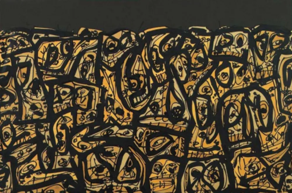 Lithografie Saura - Foule