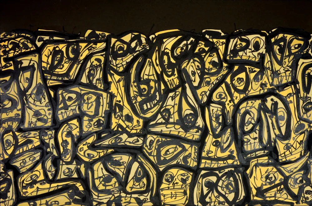 Lithografie Saura - Foule