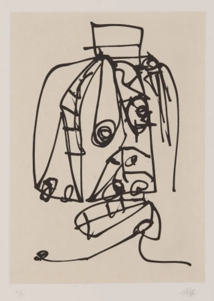 Ets En Aquatint Saura - Frauen portrait mit Hut 3