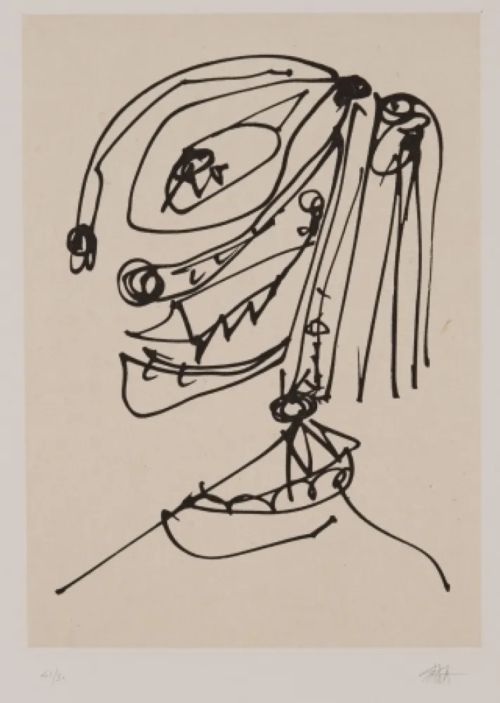 Ets En Aquatint Saura - Frauen portrait mit Hut 4