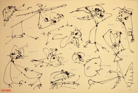 Lithografie Saura - Les quatre saisons, Automne