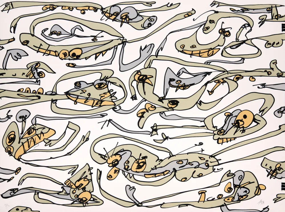 Lithografie Saura - Péchés capitaux 7 Paresse 