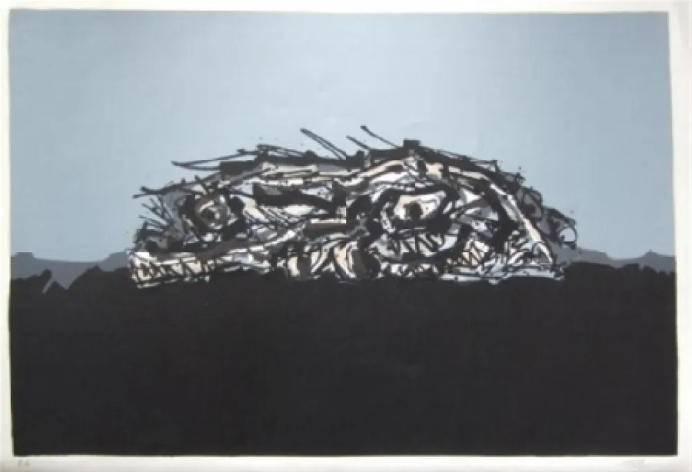 Lithografie Saura - Portrait imaginaire de Goya