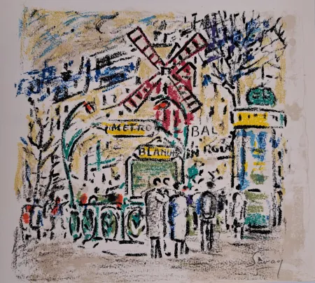 Lithografie Savary - Le Moulin Rouge