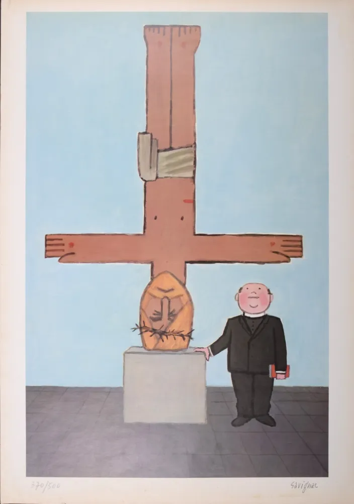 Lithografie Savignac - L'Eglise