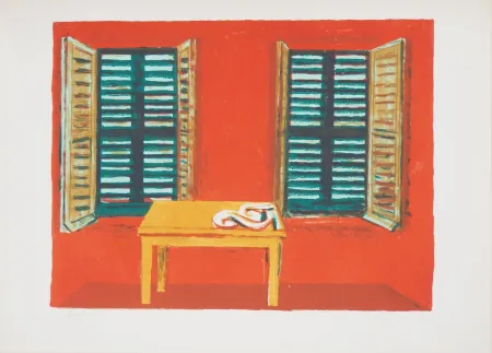 Lithografie Savin  - Maison du Sud, L'intérieur rouge