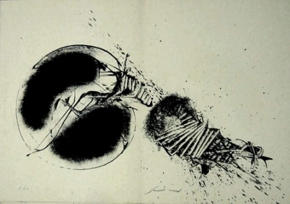 Lithografie Scanavino - A mezzo della notte