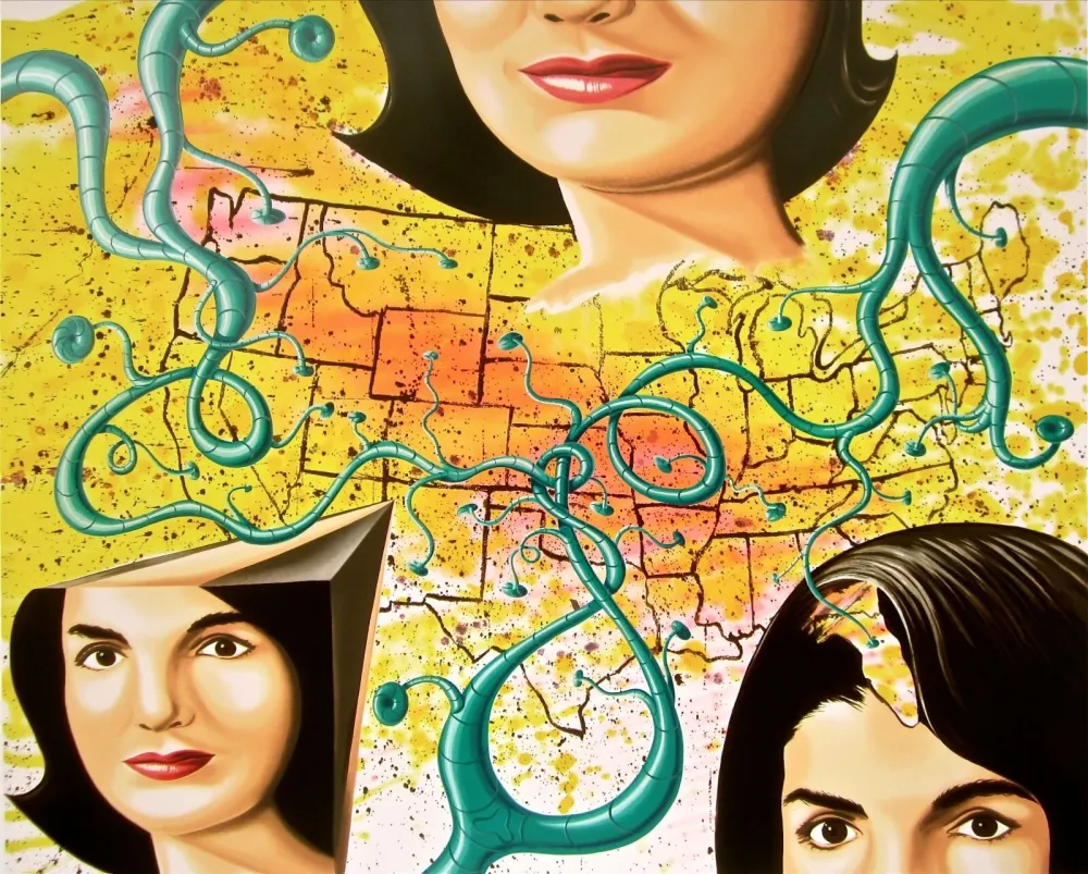 Zeefdruk Scharf - The Three Faces of Jackie