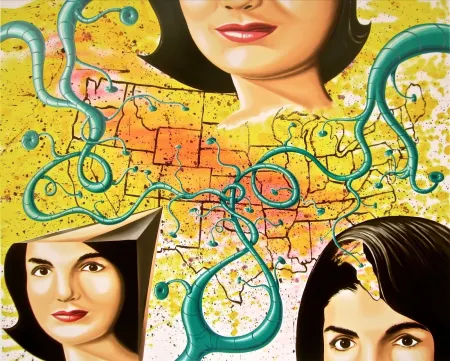 Zeefdruk Scharf - The Three Faces of Jackie