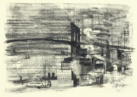 Houtsnede Schatz - Brooklyn Bridge